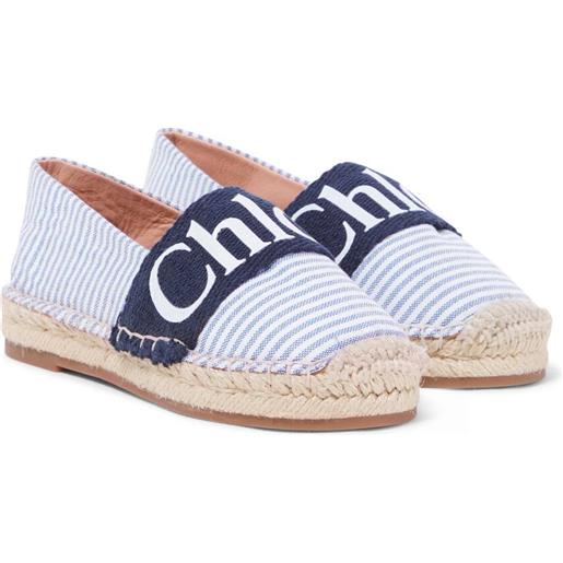 Chloe Kids chloã© kids espadrillas a righe con logo
