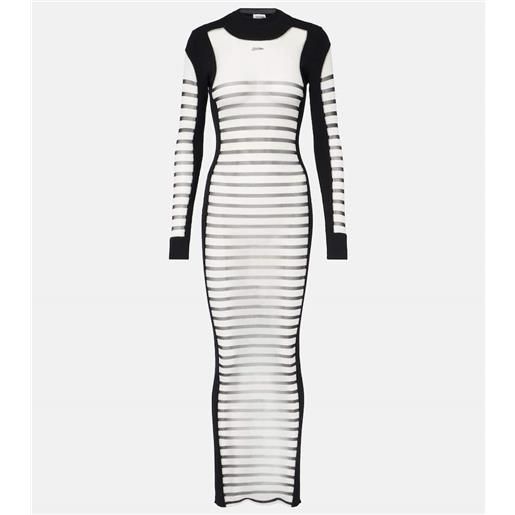 Jean Paul Gaultier abito lungo mariniere in mesh a righe