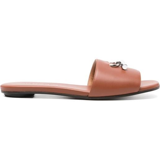 Alexander McQueen sandali slides con inserto a t - marrone