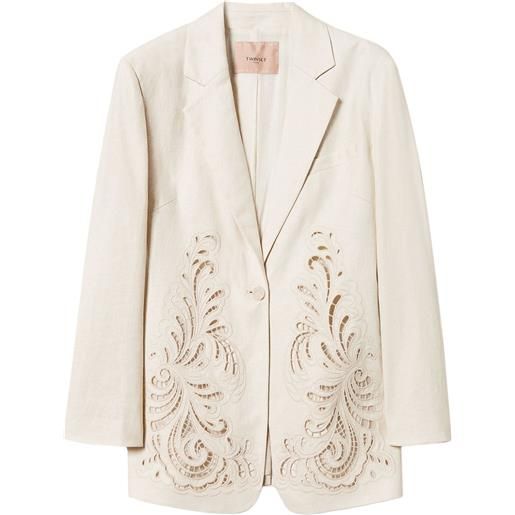 TWINSET blazer con ricamo - bianco