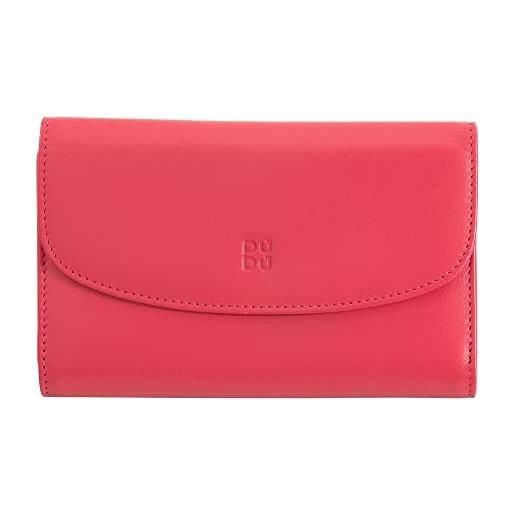 Portafoglio Donna Visconti Rainbow - Pelle Multicolore, Nero, 9x13cm, Con Protezione RFID
