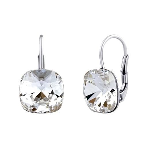 Orecchini quadrati in argento sterling 925, Zirconia cubica