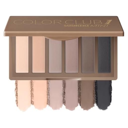 SUSIKEKI palette di ombretti 6 colori con specchio - eyeshadow palette opaco alta resa cromatica - mini make up palette portabilità, impermeabile, durevole