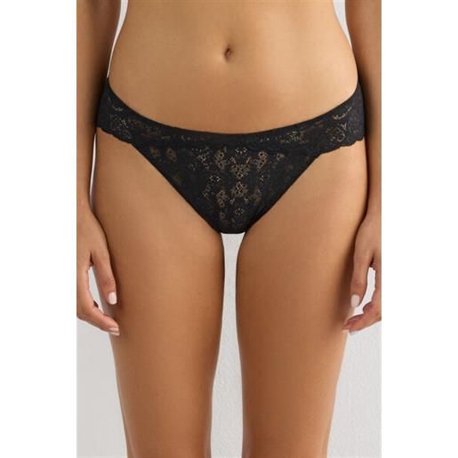 Intimissimi slip in pizzo a vita bassa nero