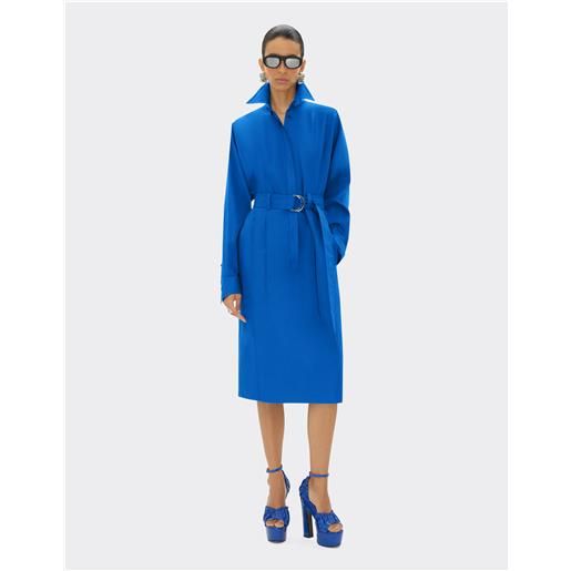 Ferrari abito midi in twill di cotone - female abiti blu klein 38
