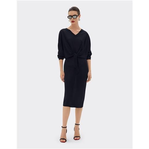 Ferrari abito midi in maglia di seta e viscosa - female abiti navy 44