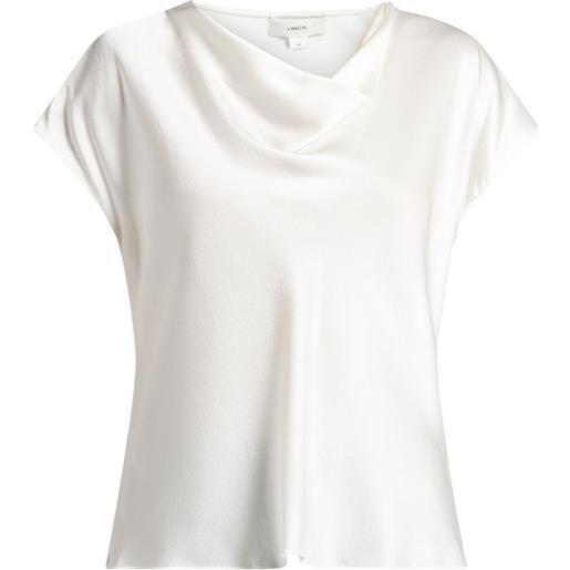 Vince blusa con scollo drappeggiato - toni neutri
