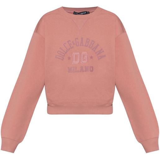 Dolce & Gabbana felpa con stampa logo - rosa