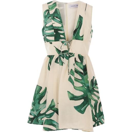 Raquel Diniz abito corto a fiori - toni neutri