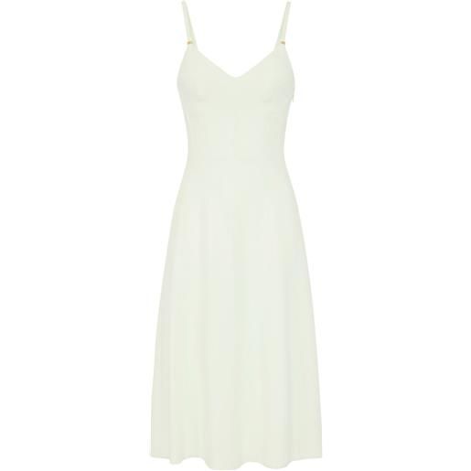 Elisabetta Franchi abito midi in crêpe con pizzo - verde