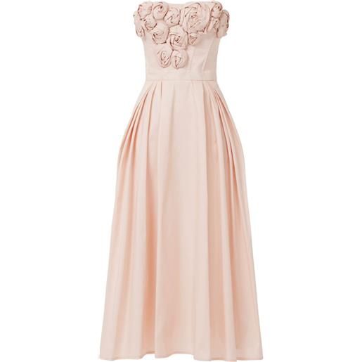 Elisabetta Franchi abito midi in gabardine con applicazione - rosa