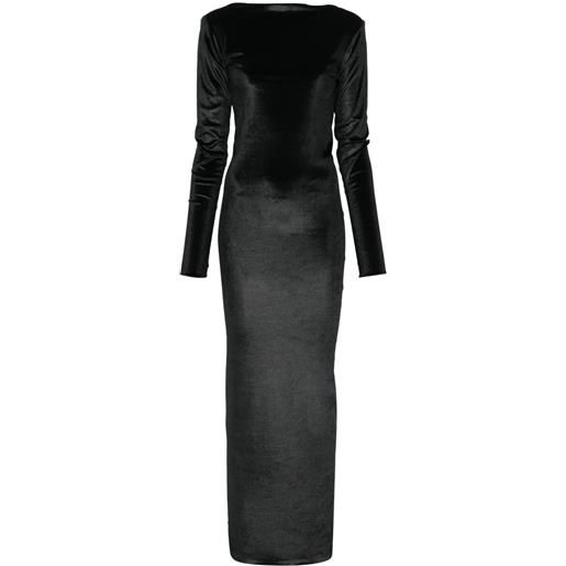 Atu Body Couture abito lungo in velluto - nero