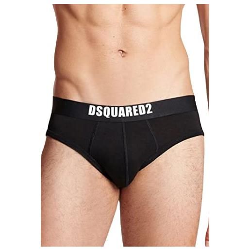 DSQUARED2 slip uomo nero set da due slip con girovita logato