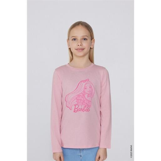 Tezenis maglia manica lunga cotone con stampa barbie bimba bambina rosa