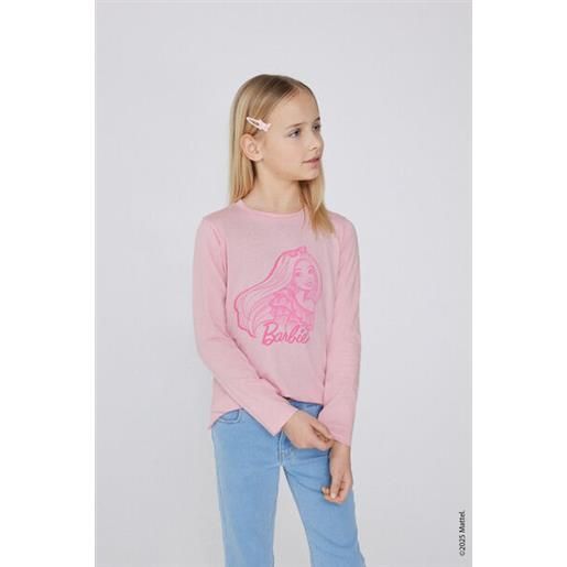 Tezenis maglia manica lunga cotone con stampa barbie bimba bambina rosa