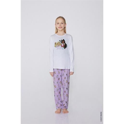 Tezenis pigiama lungo cotone stampa barbie bimba bambina rosa