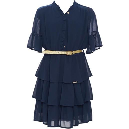 Liu Jo abito bambina con volant blu navy