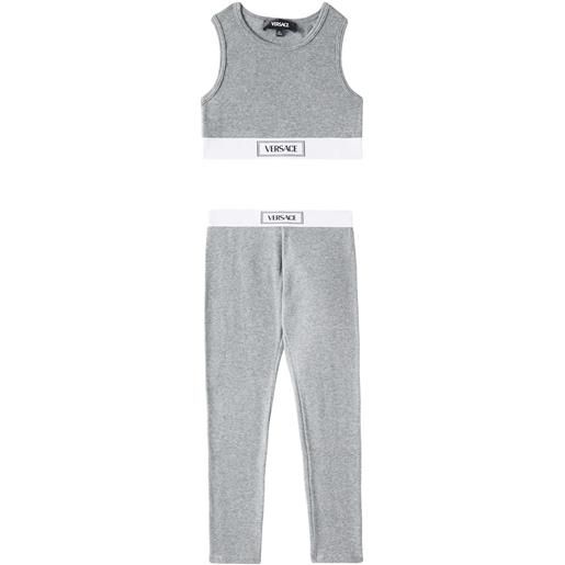 Versace Kids leggings e top in jersey di misto cotone
