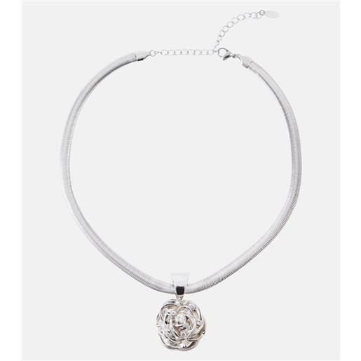 Magda Butrym collana con pendente e cristalli