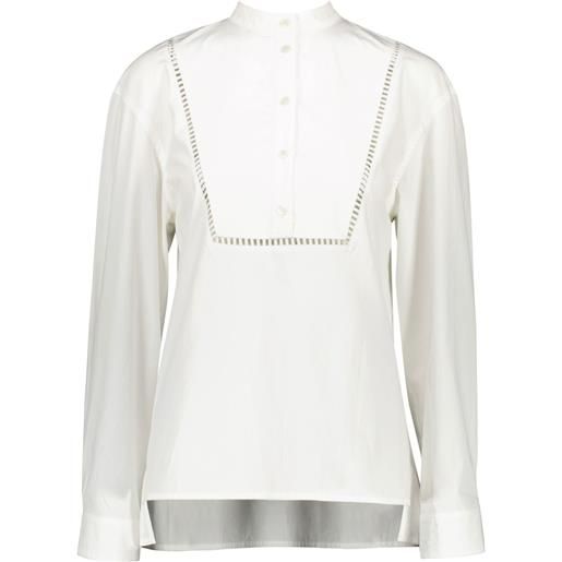 Yves Salomon blusa in popeline - bianco