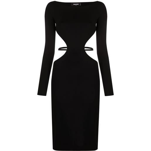 DSQUARED2 abito midi con cut-out - nero