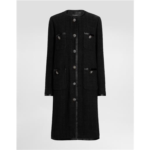 Dolce & Gabbana cappotto monopetto in tweed rachel