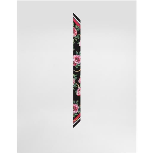 Dolce & Gabbana bandeau in twill stampa rose 6x100