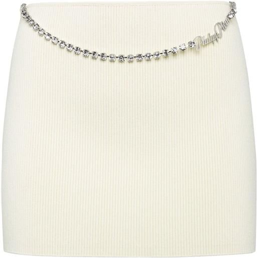 Philipp Plein minigonna signature - bianco