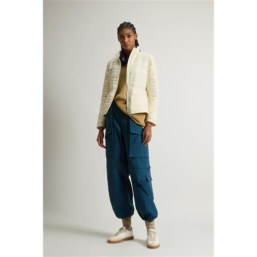 Woolrich donna giacca imbottita in microfibra bianco taglia xs