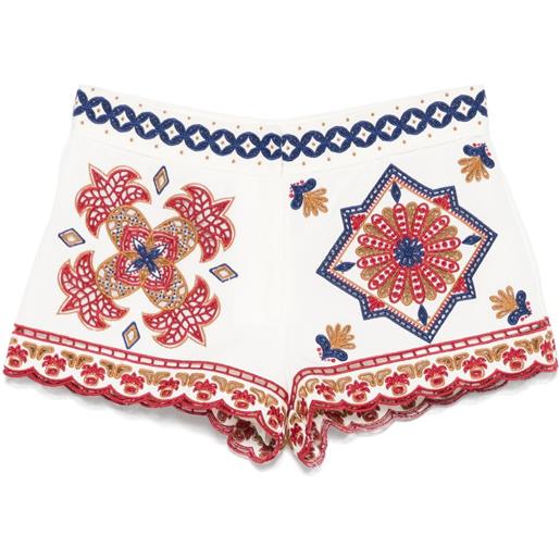 FARM Rio shorts con ricamo - bianco