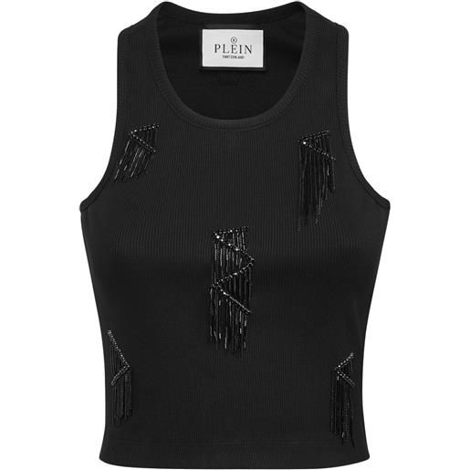 Philipp Plein canotta con frange - nero