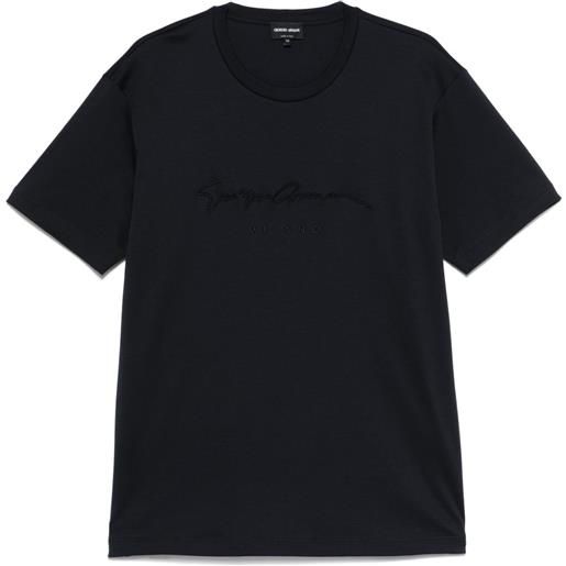 Giorgio Armani t-shirt con ricamo - blu