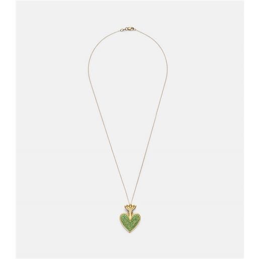 Ileana Makri collana blowing heart in oro 18kt con tsavorite
