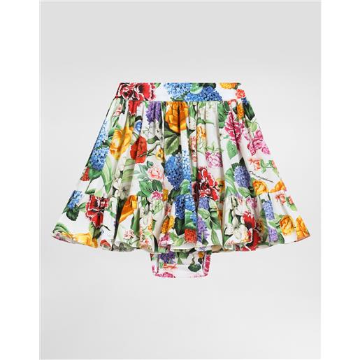 Dolce & Gabbana gonna in popeline con stampa fiori