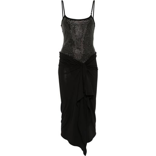 The Attico abito midi con strass - nero