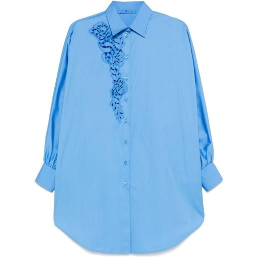 Ermanno Scervino camicia con ricamo - blu