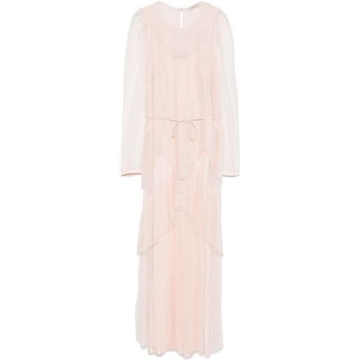 TWINSET abito lungo plissettato - rosa