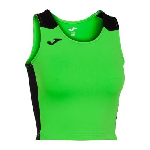 Joma débardeur court femme record ii, unisex - adulto, verde fluo, nero, xl