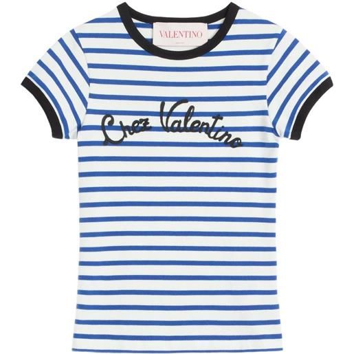Valentino Garavani t-shirt a righe in jersey - blu