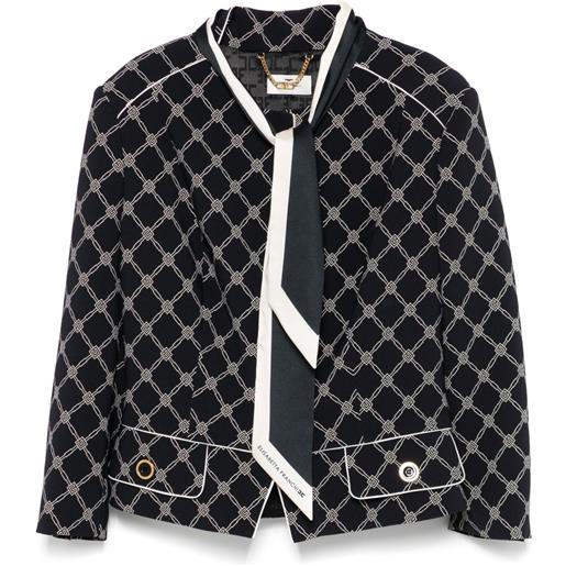 Elisabetta Franchi giacca in crêpe con stampa - nero