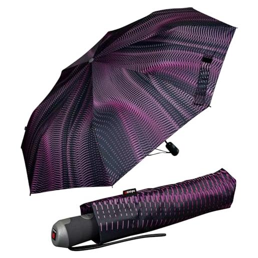 Knirps ombrello tascabile e. 200 medium duomatic, sound sunset, 98 cm, strisce in filigrana