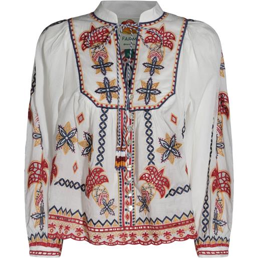 FARM Rio blusa con ricamo - bianco