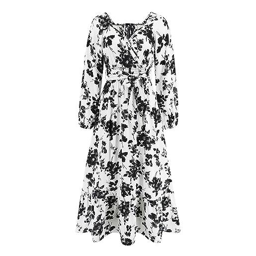 Cocila vestiti donna estivi bianco vestitino donna inverno vestito cerimonia con spacco miniabito donna nero taglie forti donna vestiti vestito donna nero sexy (white, xxl)