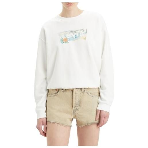 Levi's gr everyday crew maglia di tuta, dock by the beach bw, xs donna