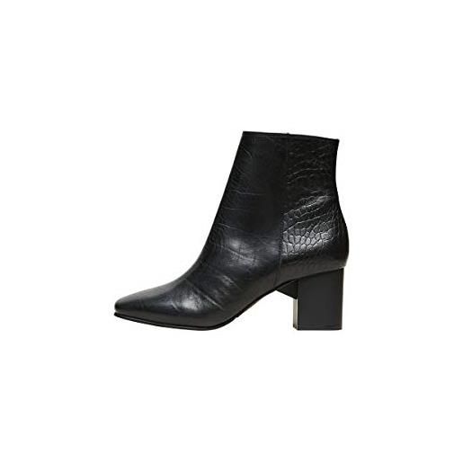 Selected femme slfzoey croco boot b, stivali donna, nero, 40 eu