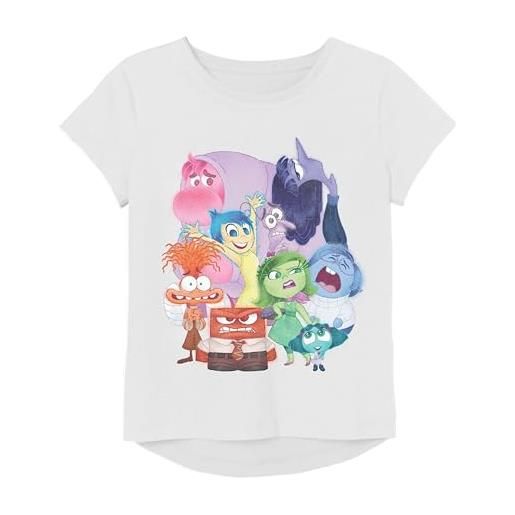 Disney inside out 2 - maglietta a maniche corte da bambina, 4-16 taglie, bianco, 14-16