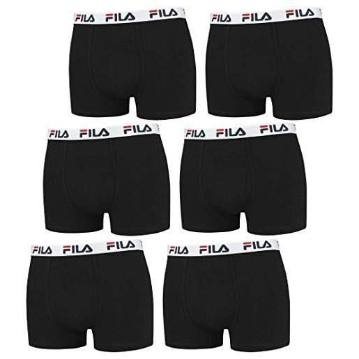 FILA boxer uomo 6-confezioni - trunks con sportivo logo - cotone elasticizzato - molti colori - blu marino, l - 6 pack