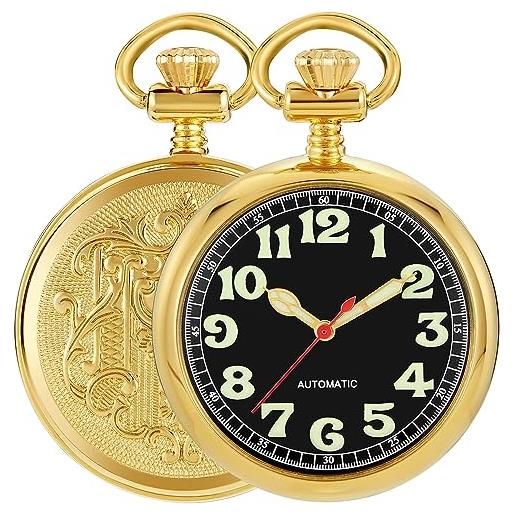 Orologio Da Tasca Meccanico Con Catena | Numeri Romani E Design Drago-Fenice | Carica Manuale - Foto 2