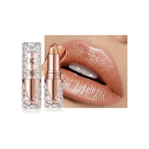 Lestpola rossetto glitterato metallizzato, rossetto opaco a lunga tenuta, molto pigmentato shimmer waterproof balsamo per labbro, finitura lucida con diamante lip gloss, glitter lipstick, trucco regalo da