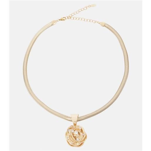 Magda Butrym collana con pendente e cristalli